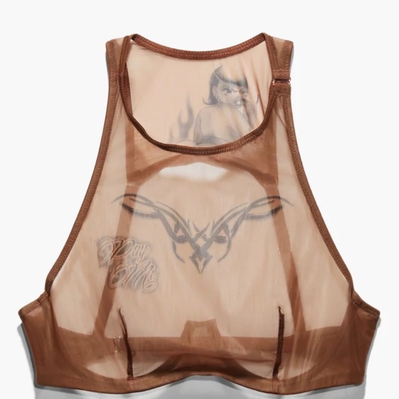 Savage x Fenty Tattooed Tricot High-Neck Bra - 32D (Sold Out!) - Picture 5 of 9